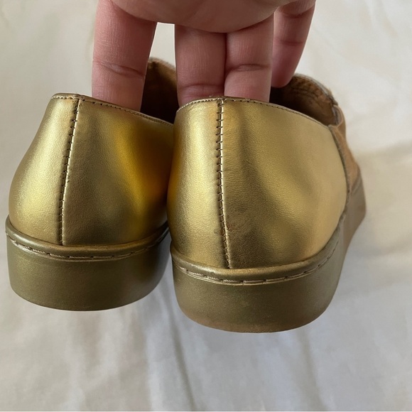 Free People 36 (US 6) Varsity Slip On Flats ~ Gold & Tan Calf Hair Shoes Casual - Picture 7 of 10